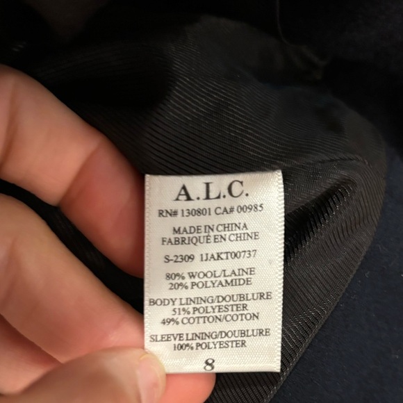 A.L.C | Oxford Jacket In Navy Blue Size 8 NEW Moto Cropped - Picture 7 of 8